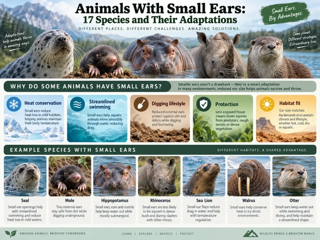 17 Animals Species With Small Ears and Their Adaptations