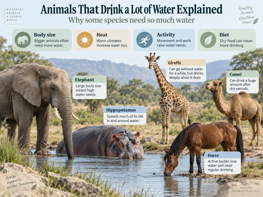 Animal that drink water explained