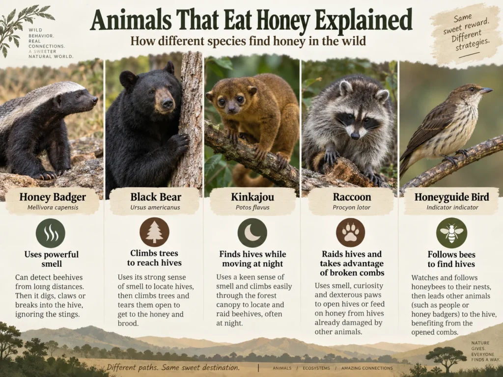 Animals that eat honey explained