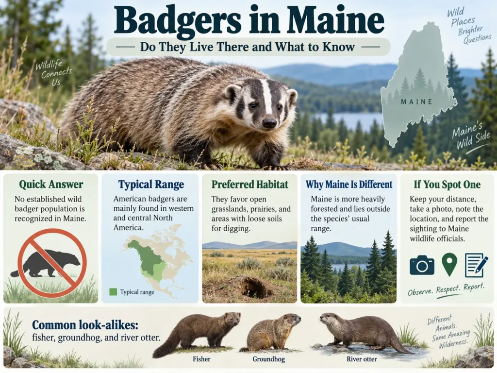 Badgers in maine fun facts inforgraphic