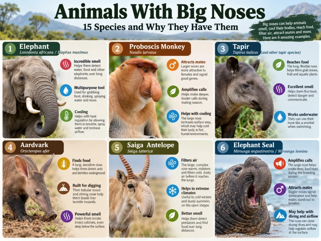 animal with big nose infographaic