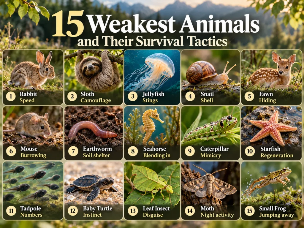 15 Weakest Animals
