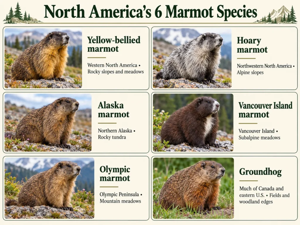 6 Types of Marmots in North America Range, Habitat & Facts explained