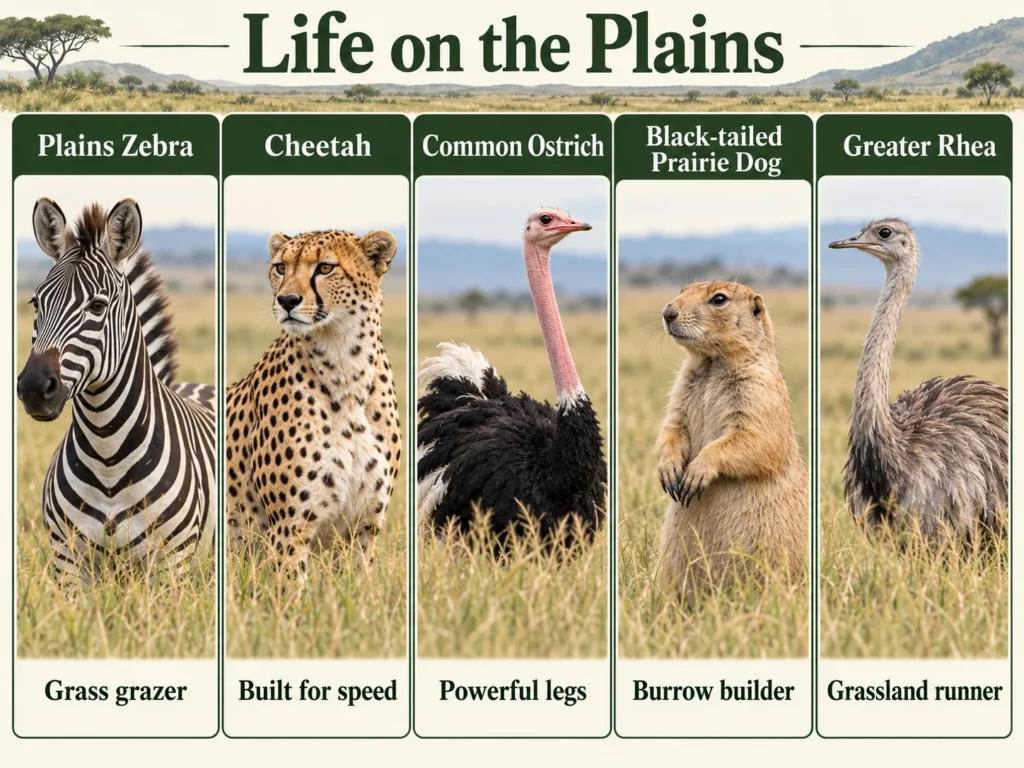 Animals That Live in Plains 17 Species and Adaptations explained
