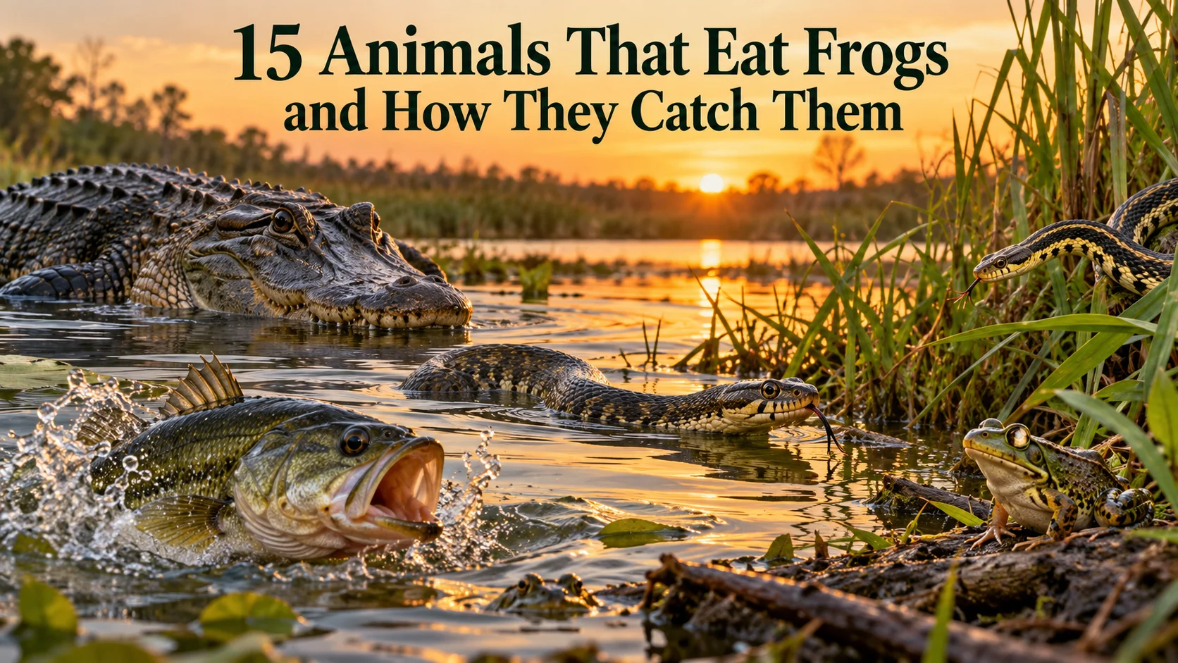15 Animals That Eat Frogs and How They Catch Them
