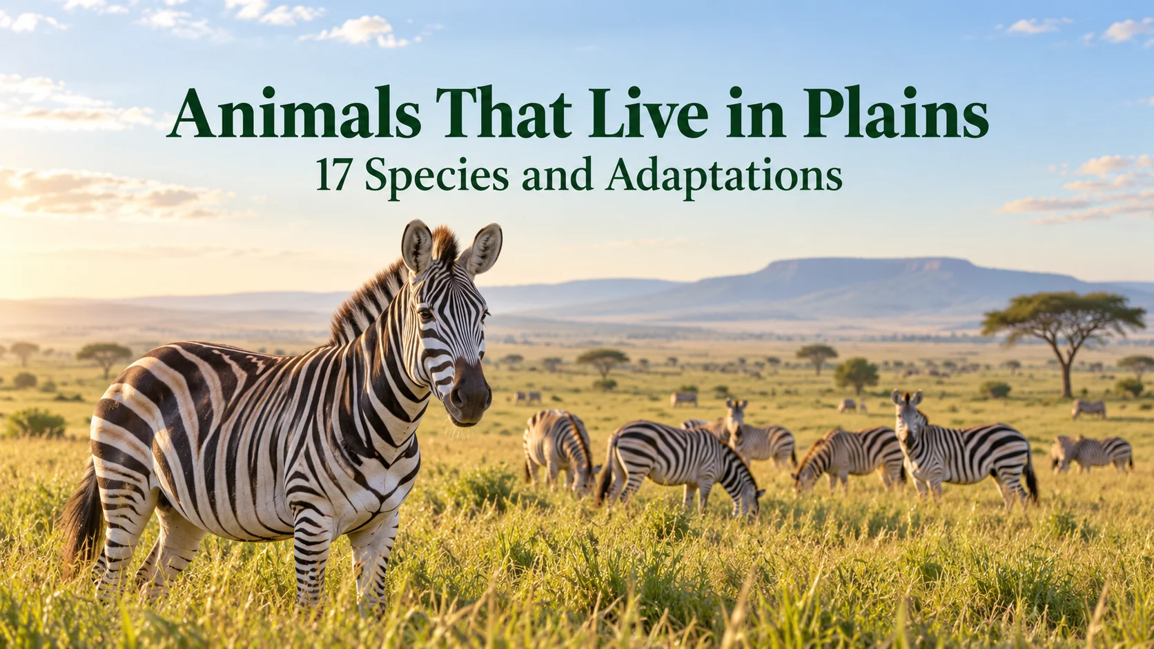 Animals That Live in Plains 17 Species and Adaptations