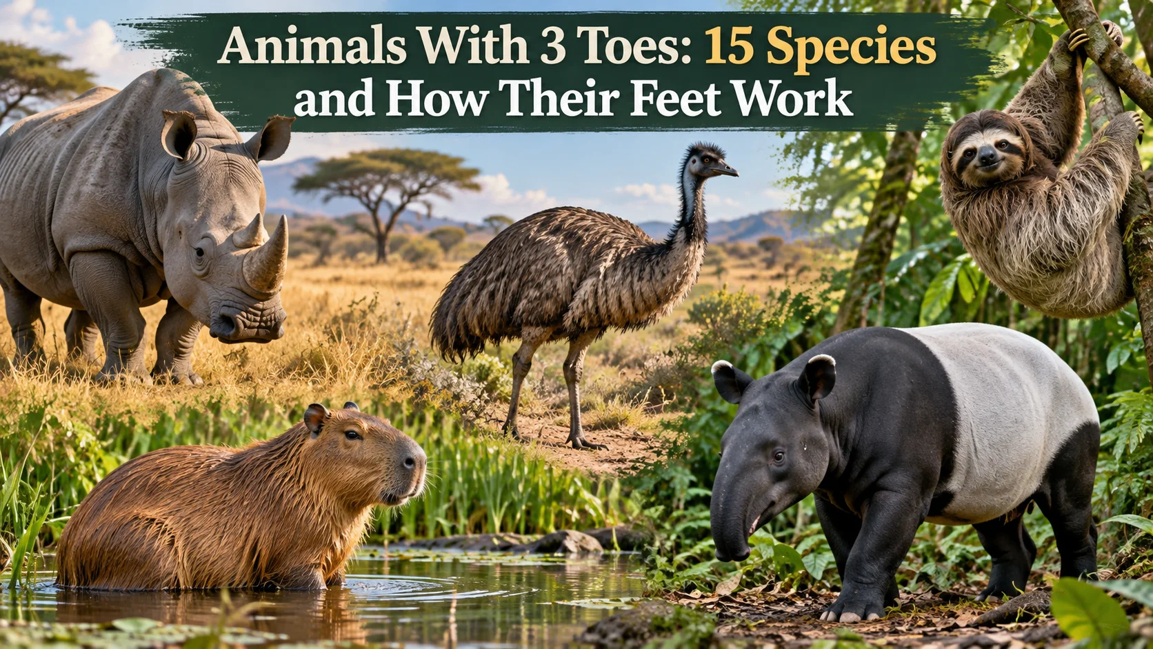 Animals With 3 Toes 15 Species and How Their Feet Work