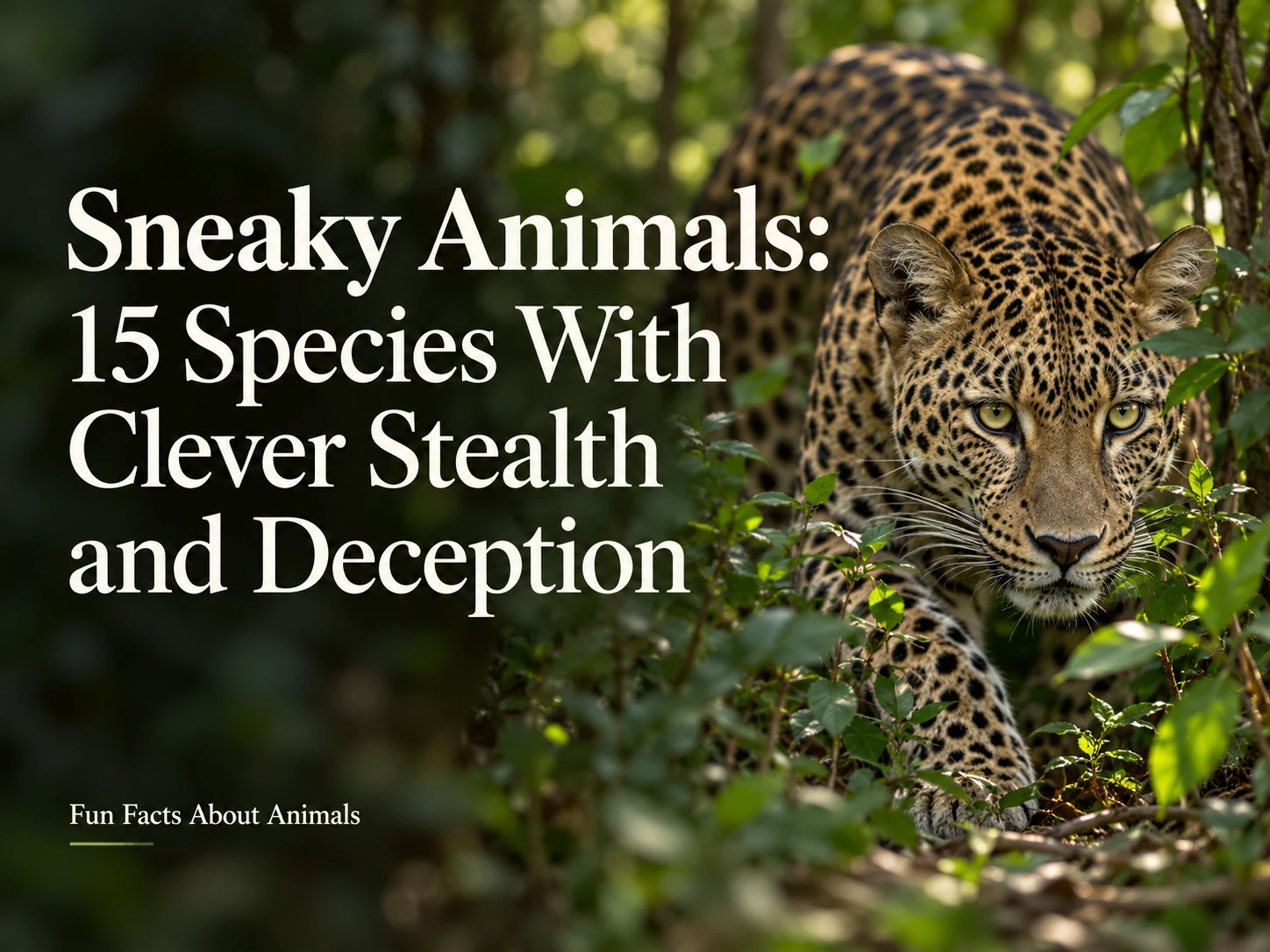 Sneaky Animals 15 Species With Clever Stealth and Deception